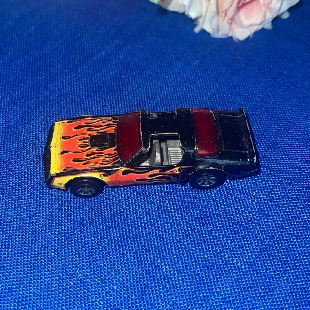 Hot Wheels T Top Pontiac Firebird Black Car Orange Red Flames Thailand Toy Car